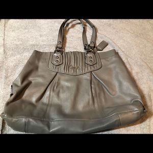 Coach shoulder bag - gray leather